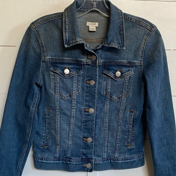 J. Crew Factory Women's Blue Denim Trucker Jacket - XS - Picture 12 of 13